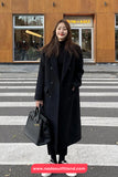 Elegant Woolen Long Blend Coat Jacket
