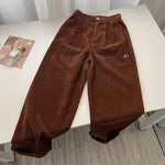 High Waist Retro Corduroy Long Pants