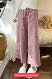 Loose Flowers Pattern Ankle Length Pants