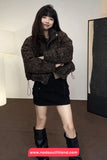 Leopard Pattern Winter Short Parkas Jacket