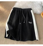 Letter Embroidered Side Striped Shorts Pants