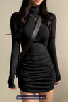 Long Sleeve Sexy Turtleneck Slim Dress