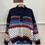 Long Sleeve Retro Pattern Christmas Sweater