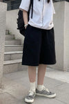 High Waist Loose Basic Solid Shorts Pants