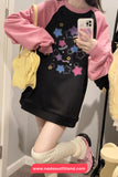 Long Sleeve Two Colors Stars Pattern Sweatshirt