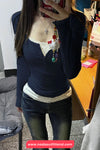 Two Style Lace Patchwork Casual Sweatshirt