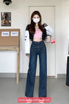 High Waist Front Pockets Long Jeans Pants