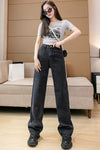 High Waist Casual  Dark Grey Jeans Pants