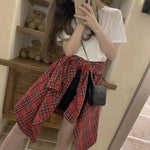 Long Sleeve Retro Red Plaid Loose Shirt