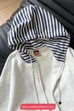 Long Sleeve Hooded Striped Casual Sweater
