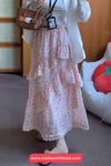 High Waist Cute Bow Pattern Pink Summer Maxi Skirts
