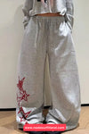 Loose Wide Leg Stars Pattern Home Wear Sweatpants