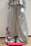Loose Wide Leg Stars Pattern Home Wear Sweatpants