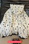 Loose Retro Stars Pattern Zipper Hoodie