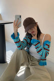 Level up your Coquette Aesthetic with this Striped Cropped Ruffles Cardigan. The perfect choice for Soft Girl outfits, French-chic styles, and "ballet-core" inspired looks. Featuring a flattering cropped fit and adorable ruffle details, this striped sweater is a must-have for your Aesthetic Outfits mood board.