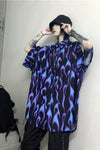 Loose Blue Flame Hip Hop Shirt