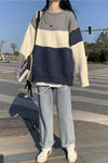 Retro Big Striped O-Neck Sweater