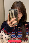 Long Sleeve Retro Pattern Christmas Sweater