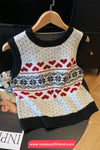 Sleeveless Vintage Heart Pattern Vest Sweater