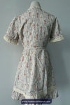 Short Sleeve Vintage Stand Collar Floral Pattern Mini Dress