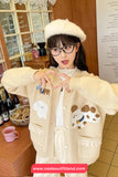 Cute Puppy Cartoon Embroidered Knitted Cardigan Sweater