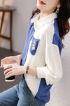 Think Outside The Box Pocket Printed Casual Blouse Shirt