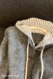 Vintage Hooded Striped Woolen Cardigan Sweater