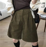 High Waist Loose Cozy Corduroy Shorts