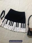 Retro Piano Pattern Mini Skirts