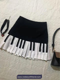 Retro Piano Pattern Mini Skirts