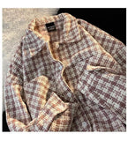 Loose Retro Houndstooth Pattern Blouse Shirt