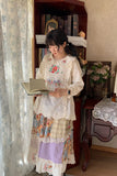 Loose A-Line Flowers Printed Lace Skirts