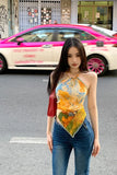 Level up your Y2K Festival Aesthetic with this Tie-Dye Colors Hanging Neck Cami Crop Top. The ultimate essential for 90s rave outfits, colorful halter neck crop top trends, and breezy everyday summer lookbooks. Featuring a flattering body-hugging fit and a bold psychedelic tie-dye motif, this backless cami is a must-have for your Summer Tops or Alt Fashion mood board. Style it with baggy low-rise cargo pants and chunky platform shoes for the ultimate "Pinterest girl" street look. Save this to your Going Out