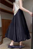 High Waist Ball Gown Elegant Long Satin Skirts