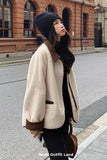 Loose Vintage Faux Wool Lapel Collar Jacket