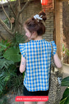 Cute Sleeveless O-Neck Plaid Blouse Shirt