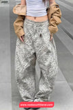 Loose Hip Hop Leopard Pattern Jeans Pants