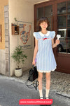 Sweet Peter Pan Collar Plaid Pattern Mini Dress