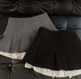 High Waist Ruffles Pleated Mini Skirts