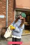 Loose Plaid Colors Hooded Parkas Coat Jacket