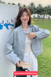 Long Sleeve O-Neck Double Big Pockets Jacket
