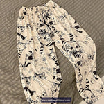 Cute Cat Printed Home Wear Long Pants