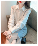 Long Sleeve Cut Shoulder Blouse Shirt