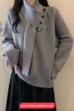 Loose Removable Scarf Knitted Sweater