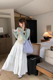 Loose A-Line Sweet Ruched Long Skirts