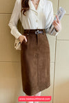 High Waist Long Corduroy Pencil Skirts