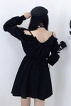 Long Sleeve Off Shoulder Gothic Black Dress