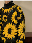 O-Neck Sunflower Pattern Warm Sweater