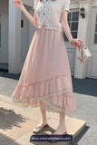 High Waist Lace Patchwork Irregular Skirts
