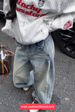 Loose Retro Blue Wide Leg Jeans Pants